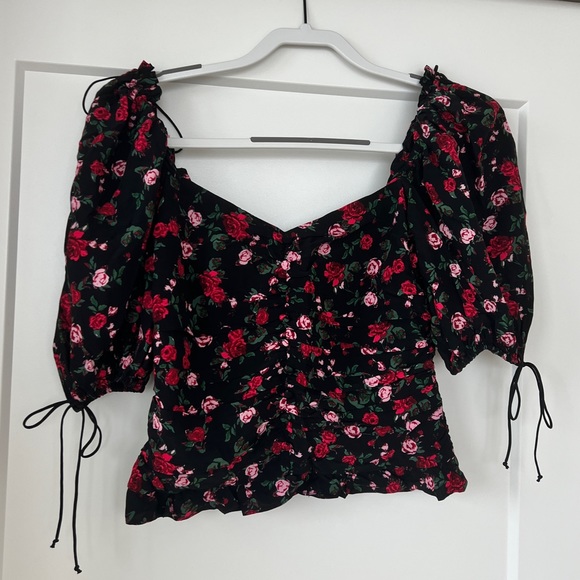 FOR LOVE & LEMONS TAINTED BUTTON FRONT TOP - Picture 2 of 5